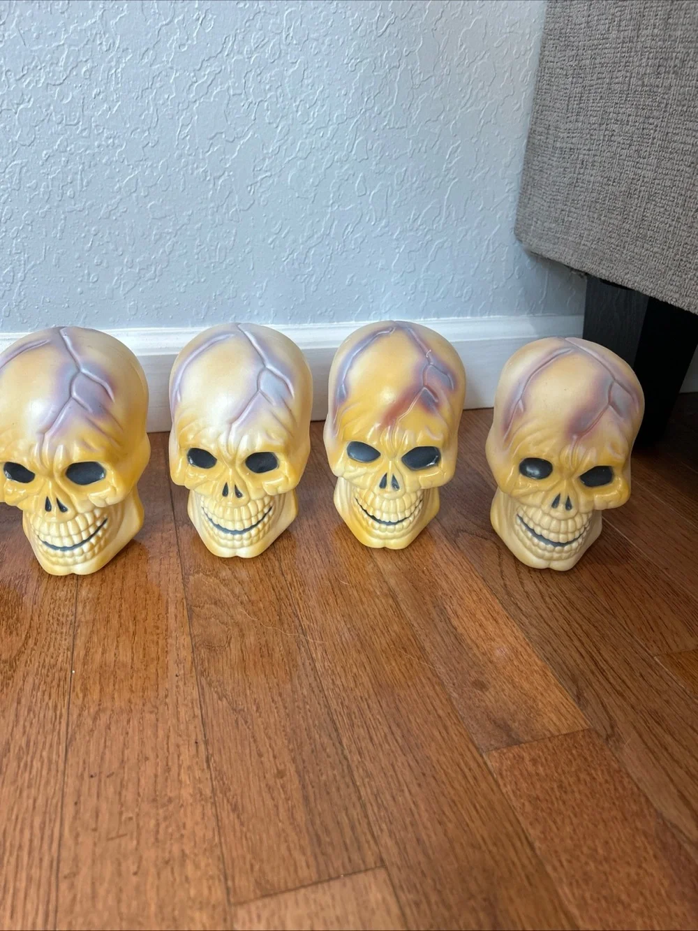 Skull Lawn Stake Lights 7 Yard Lights Halloween Decorations Vintage Target 2004